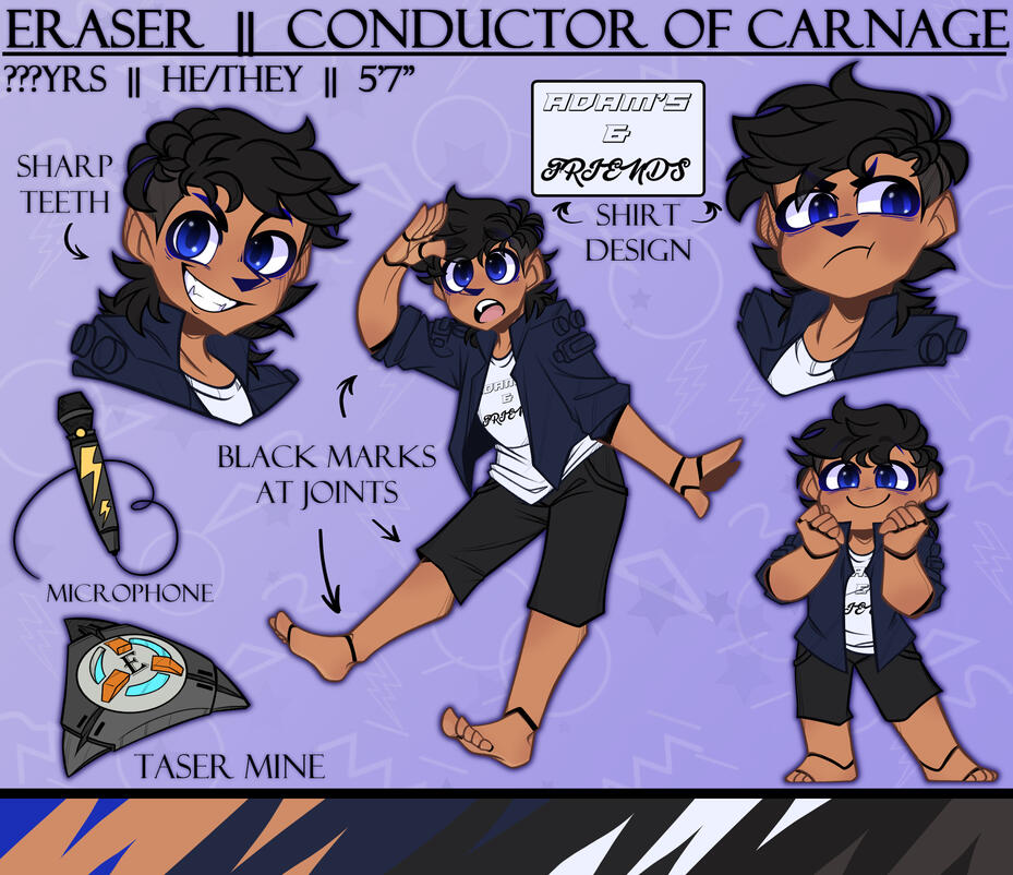 Eraser Reference Sheet by @PropertyOfHog on Twitter
